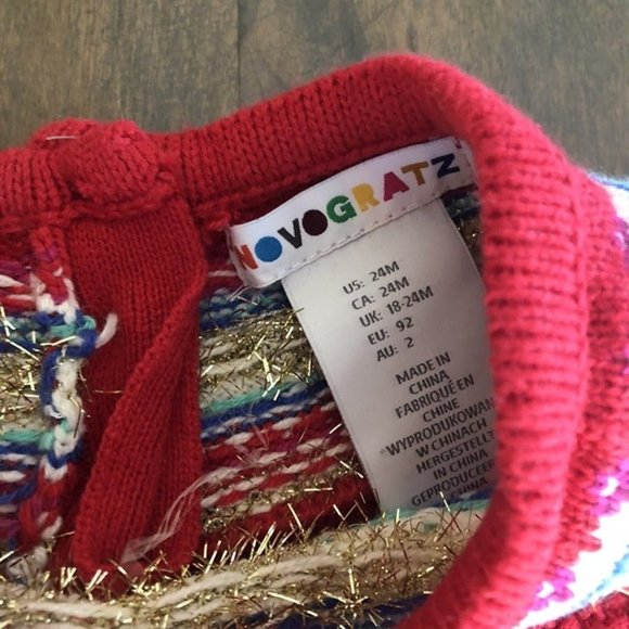 Merry & Bright Knitted Dress Set 24m - Picture 5 of 5